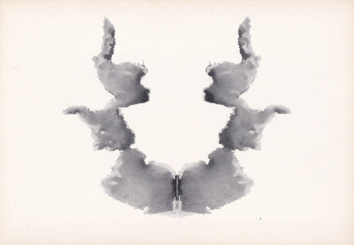 1948 RORSCHACH INKBLOT TEST Card - Inkblot Test Print - Psychology Wall Art - Psychiatry Wall Art - Inkblot Wall Art - 9.5 x 6.7 Inches