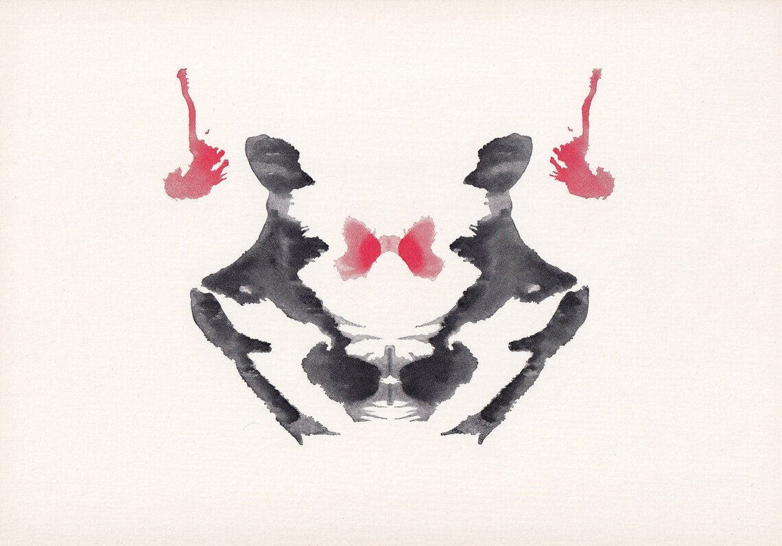 1948 RORSCHACH INKBLOT TEST Card - Inkblot Test Print - Psychology Wall Art - Psychiatry Wall Art - Inkblot Wall Art - 9.5 x 6.7 Inches