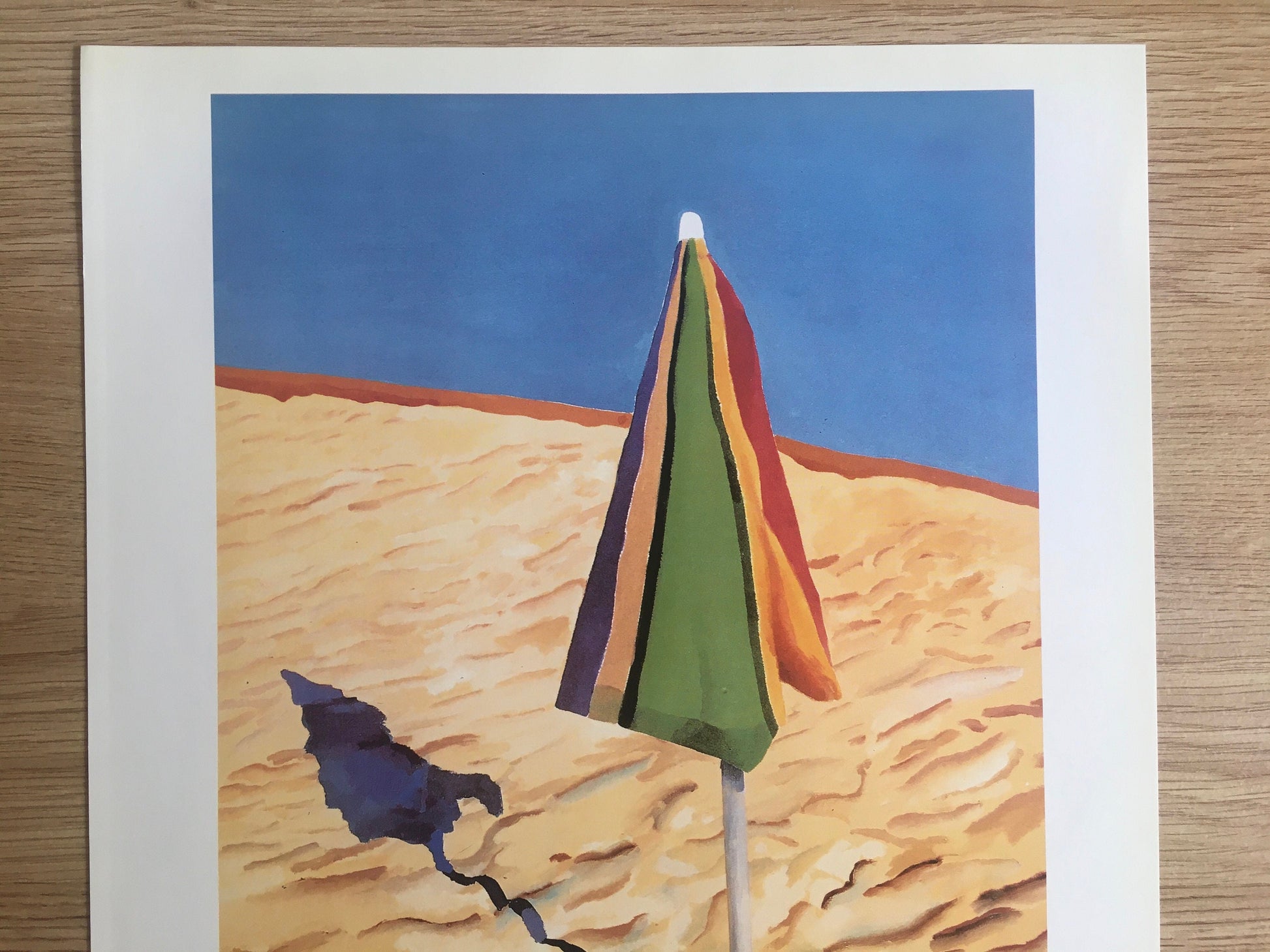 Vintage 1994 DAVID HOCKNEY Print - "Beach Umbrella", 1988, Exhibition Poster - Hockney Wall Art - Hockney Poster - 10.25 x 14 Inches