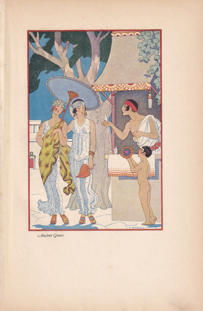 1928 PERFUME by GEORGE BARBIER Print - Original Antique Print - Pochoir - Art Deco Perfume Print - Art Deco Wall Art - 6.4 x 