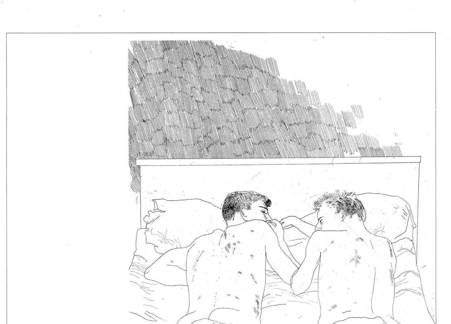 Vintage 1987 DAVID HOCKNEY Print - "Two Boys Aged 23 or 24", Exhibition Poster - Hockney Wall Art - Hockney Poster - 10.25 x 