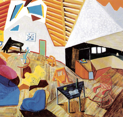 Vintage 1994 DAVID HOCKNEY Print - "Large Interior", Metropolitan Museum of Art - Exhibition Poster - Hockney Art - 10.25 x 14 Inches