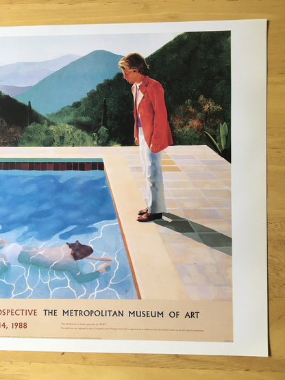 Vintage 1994 DAVID HOCKNEY Print - Portrait of an Artist (Pool with Two Figures) - Exhibition Poster - Hockney Art - 10.25 x 14 Inches