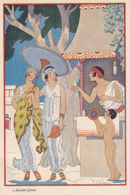 1928 PERFUME by GEORGE BARBIER Print - Original Antique Print - Pochoir - Art Deco Perfume Print - Art Deco Wall Art - 6.4 x 