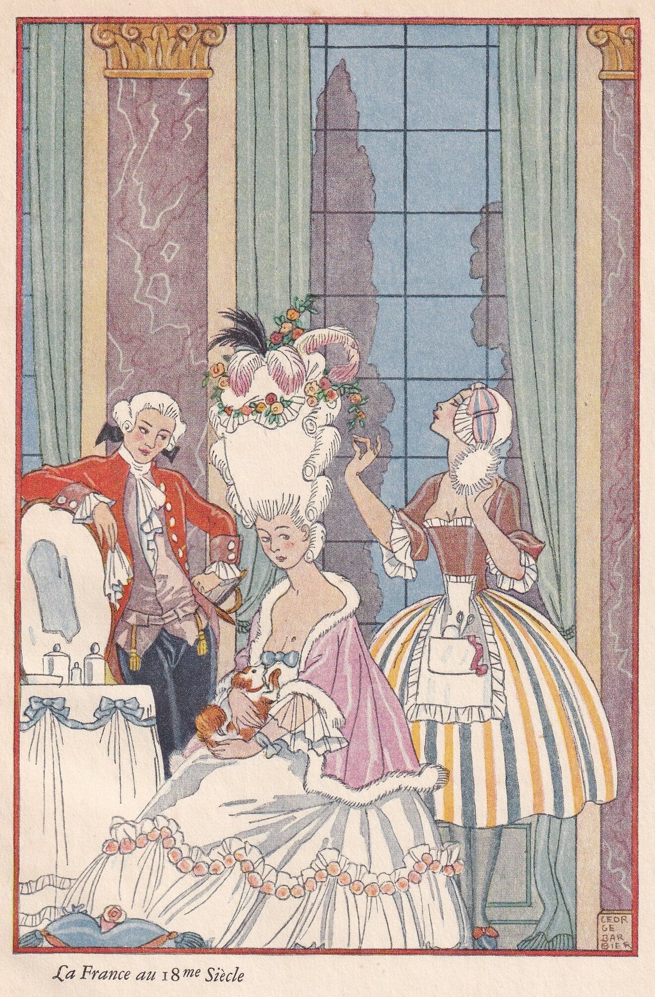 1928 PERFUME by GEORGE BARBIER Print - Original Antique Print - Pochoir - Art Deco Perfume Print - Art Deco Wall Art - 6.4 x 