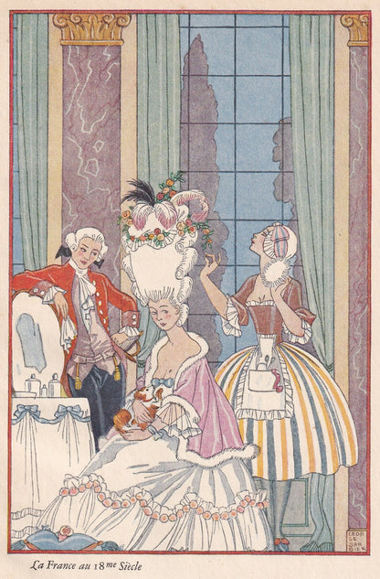 1928 PERFUME by GEORGE BARBIER Print - Original Antique Print - Pochoir - Art Deco Perfume Print - Art Deco Wall Art - 6.4 x 