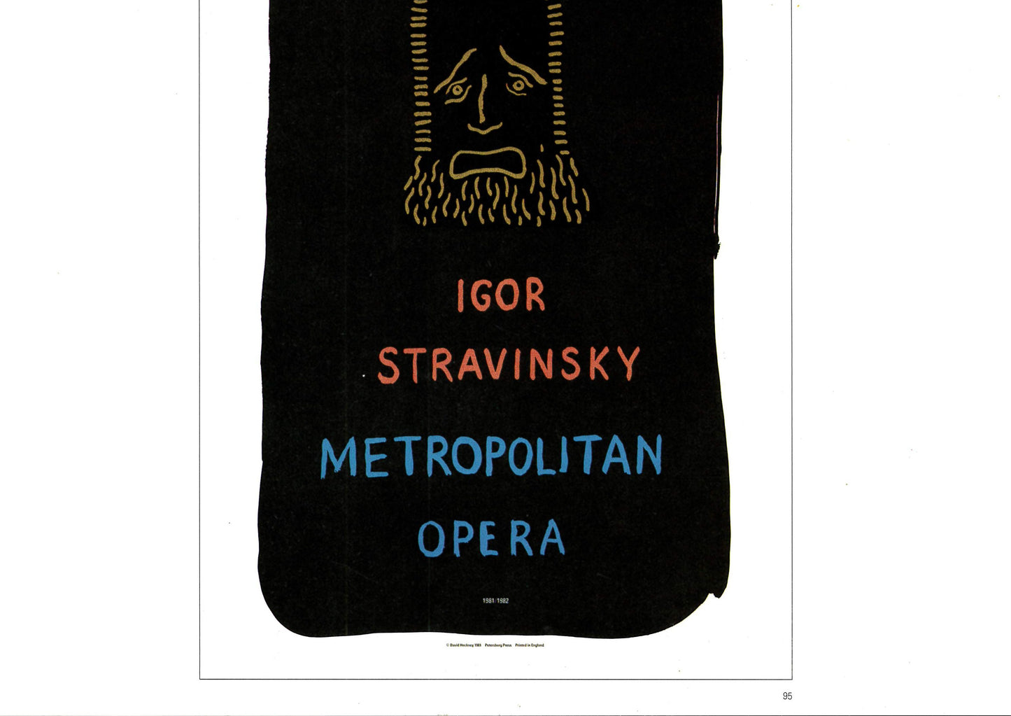 Vintage 1987 DAVID HOCKNEY Print - Igor Stravinsky Poster, Exhibition Poster - Hockney Wall Art - Hockney Poster - 10.25 x 14