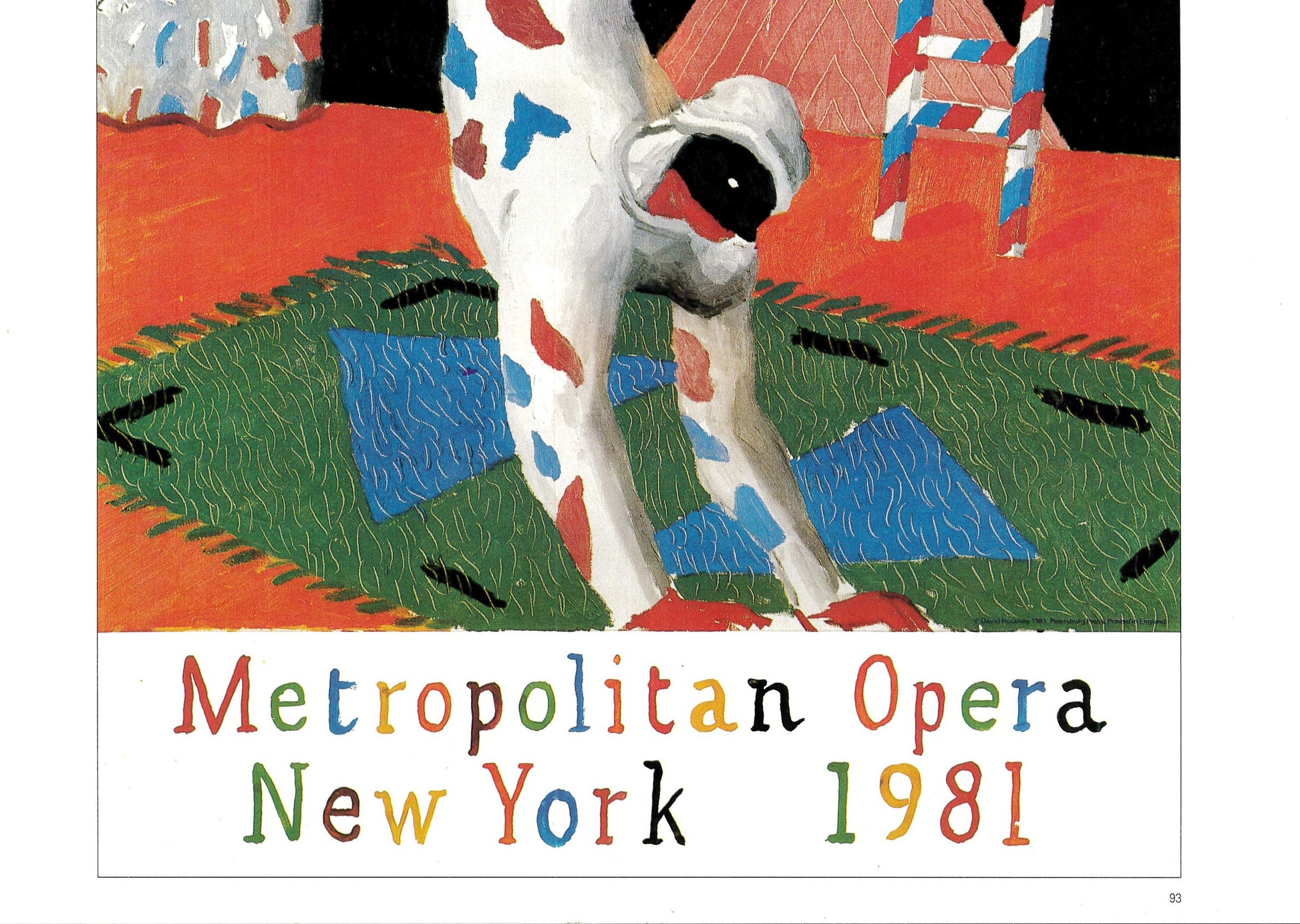 Vintage 1987 DAVID HOCKNEY Print - Metropolitan Opera 1981, Exhibition Poster - Hockney Wall Art - 10.25 x 14 Inches