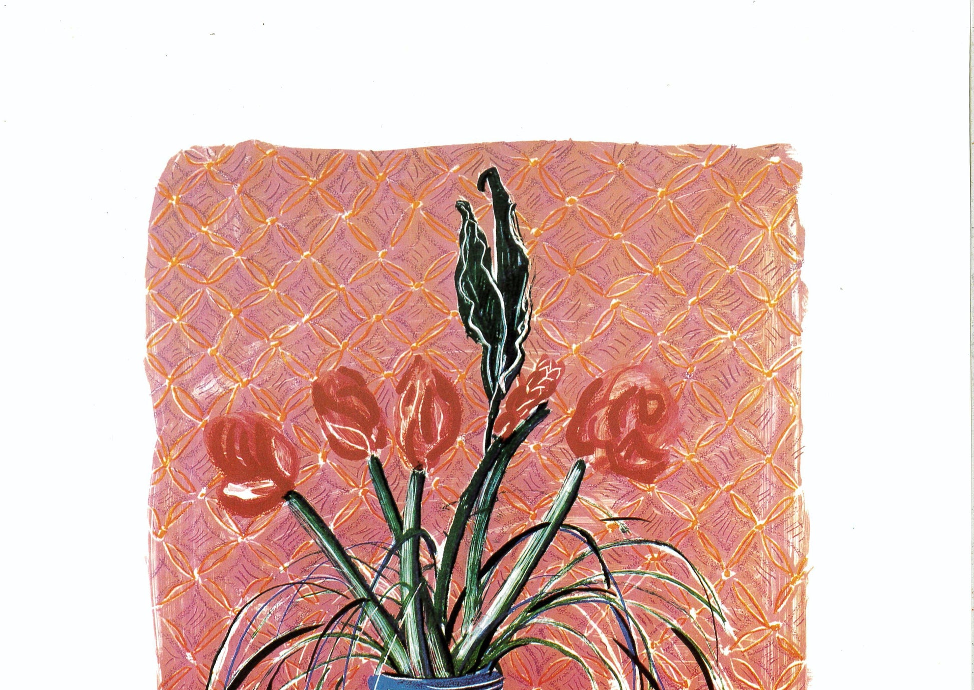 Vintage 1994 DAVID HOCKNEY Print - "Amaryllis in Vase", Exhibition Poster - Hockney Art - Hockney Poster - 10.25 x 14 Inches