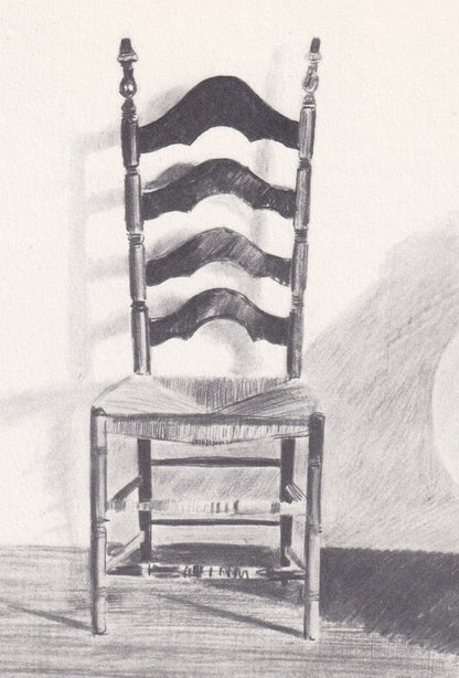 1978 DAVID HOCKNEY - "Chair, 1972" Print - Hockney Art - Hockney Wall Art - Vintage Print - 8 x 8.12 Inches