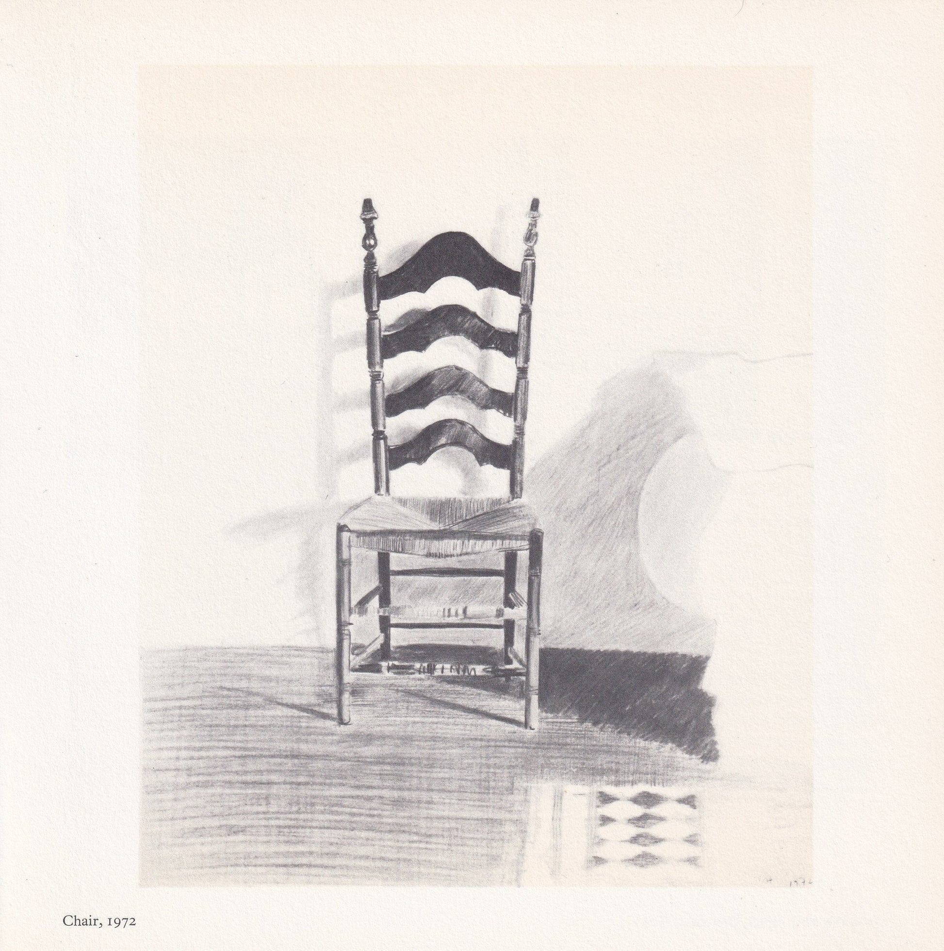 1978 DAVID HOCKNEY - "Chair, 1972" Print - Hockney Art - Hockney Wall Art - Vintage Print - 8 x 8.12 Inches