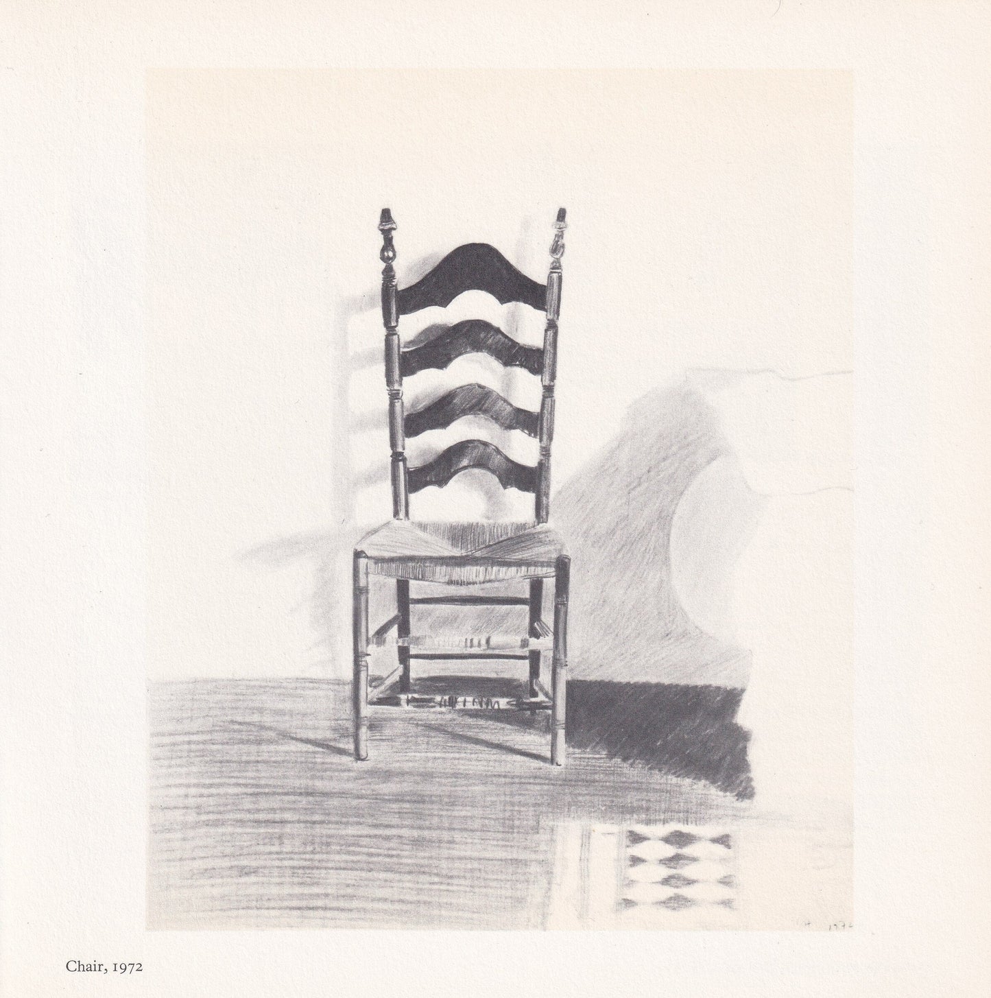 1978 DAVID HOCKNEY - "Chair, 1972" Print - Hockney Art - Hockney Wall Art - Vintage Print - 8 x 8.12 Inches