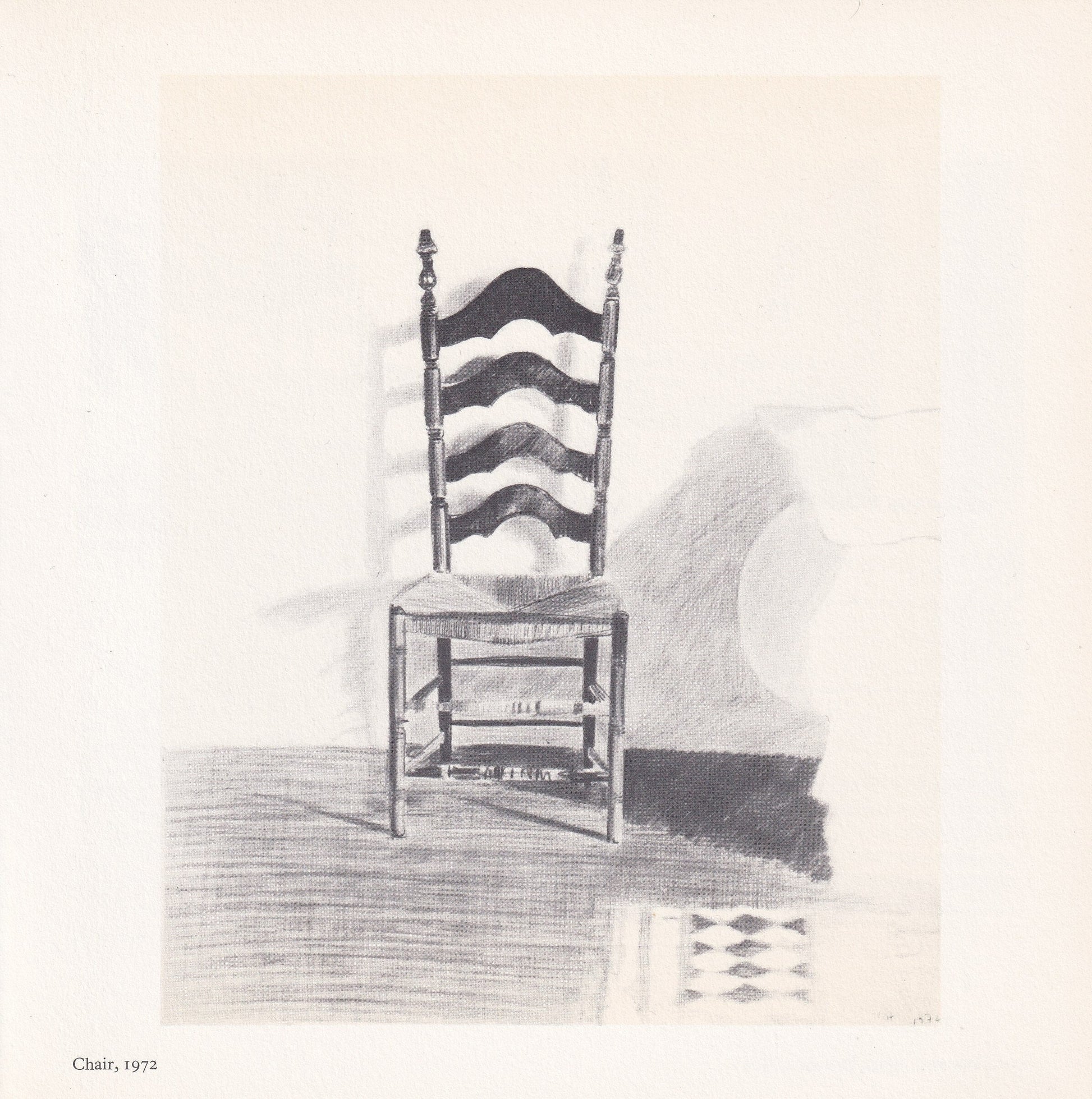 1978 DAVID HOCKNEY - "Chair, 1972" Print - Hockney Art - Hockney Wall Art - Vintage Print - 8 x 8.12 Inches