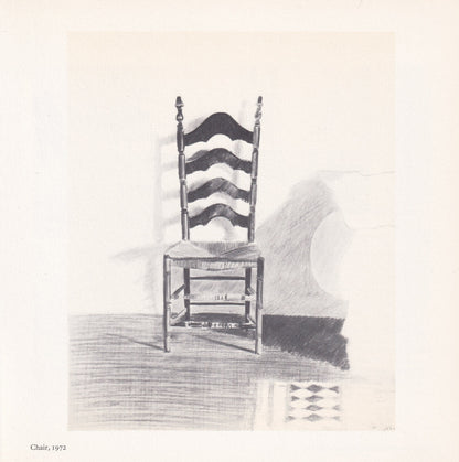 1978 DAVID HOCKNEY - "Chair, 1972" Print - Hockney Art - Hockney Wall Art - Vintage Print - 8 x 8.12 Inches