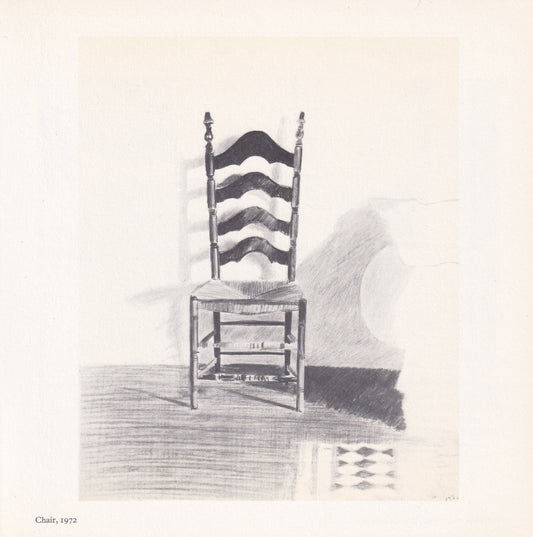 1978 DAVID HOCKNEY - "Chair, 1972" Print - Hockney Art - Hockney Wall Art - Vintage Print - 8 x 8.12 Inches