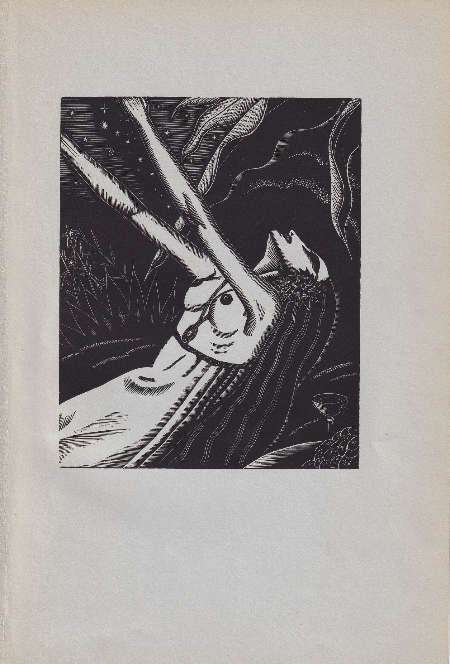 1931 JAMES REID Print - Nude Wall Art - Wood Engraving Nude - Naked Body Print - Song of Songs - Original Antique Print - 7 x 10 Inches