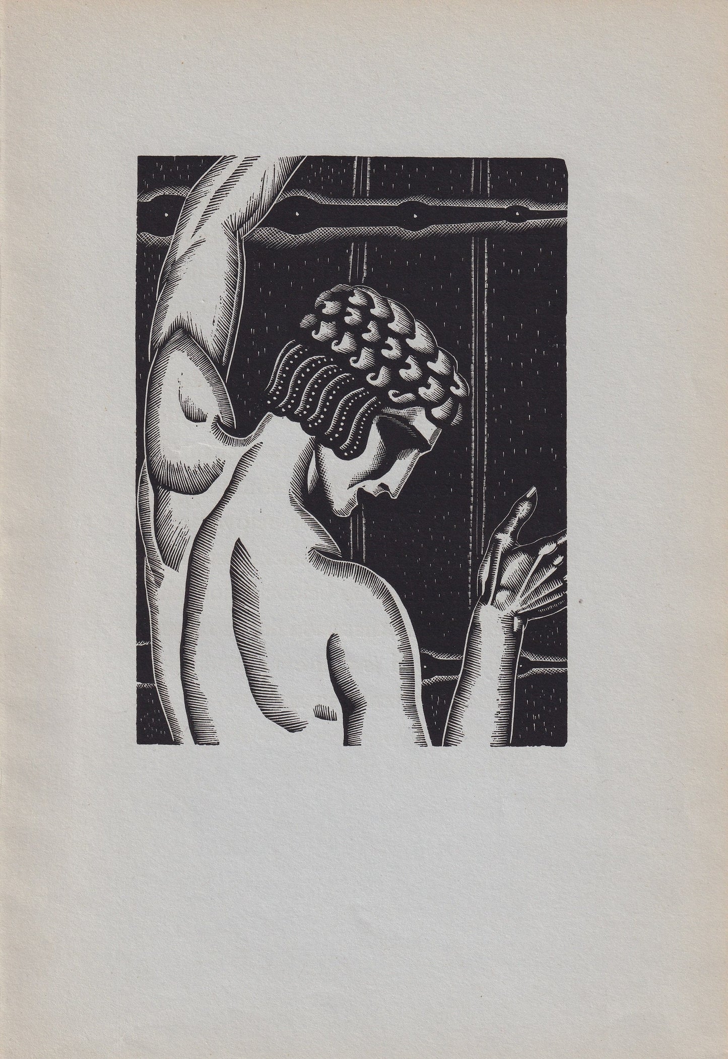 1931 JAMES REID Print - Nude Wall Art - Wood Engraving Nude - Naked Body Print - Song of Songs - Original Antique Print - 7 x 10 Inches