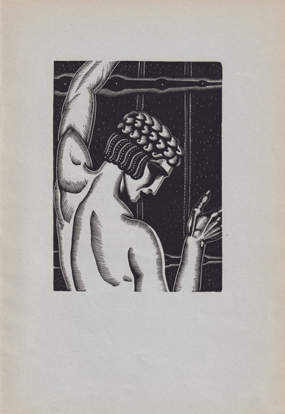 1931 JAMES REID Print - Nude Wall Art - Wood Engraving Nude - Naked Body Print - Song of Songs - Original Antique Print - 7 x 10 Inches