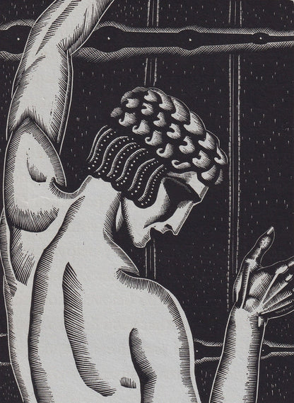 1931 JAMES REID Print - Nude Wall Art - Wood Engraving Nude - Naked Body Print - Song of Songs - Original Antique Print - 7 x 10 Inches