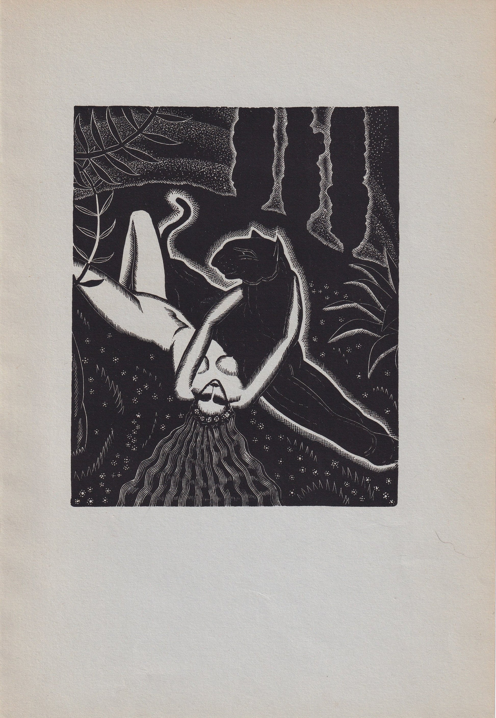 1931 JAMES REID Print - Nude Wall Art - Wood Engraving Nude - Naked Body Print - Song of Songs - Original Antique Print - 7 x 10 Inches