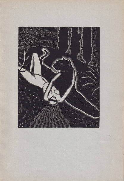 1931 JAMES REID Print - Nude Wall Art - Wood Engraving Nude - Naked Body Print - Song of Songs - Original Antique Print - 7 x 10 Inches