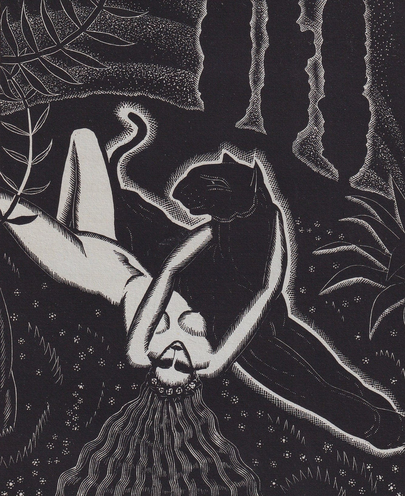 1931 JAMES REID Print - Nude Wall Art - Wood Engraving Nude - Naked Body Print - Song of Songs - Original Antique Print - 7 x 10 Inches