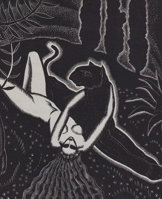 1931 JAMES REID Print - Nude Wall Art - Wood Engraving Nude - Naked Body Print - Song of Songs - Original Antique Print - 7 x 10 Inches