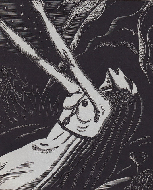 1931 JAMES REID Print - Nude Wall Art - Wood Engraving Nude - Naked Body Print - Song of Songs - Original Antique Print - 7 x 10 Inches