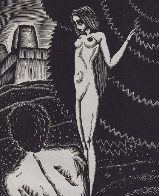 1931 JAMES REID Print - Nude Wall Art - Wood Engraving Nude - Naked Body Print - Song of Songs - Original Antique Print - 7 x 10 Inches