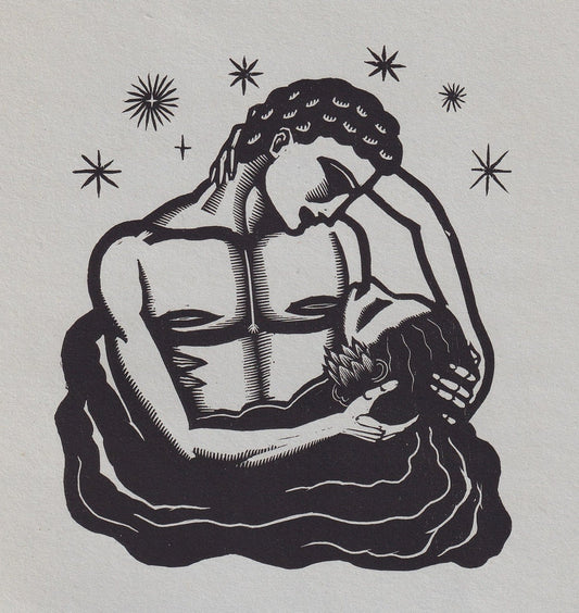 1931 JAMES REID Print - Nude Wall Art - Wood Engraving Nude - Naked Body Print - Song of Songs - Original Antique Print - 7 x 10 Inches