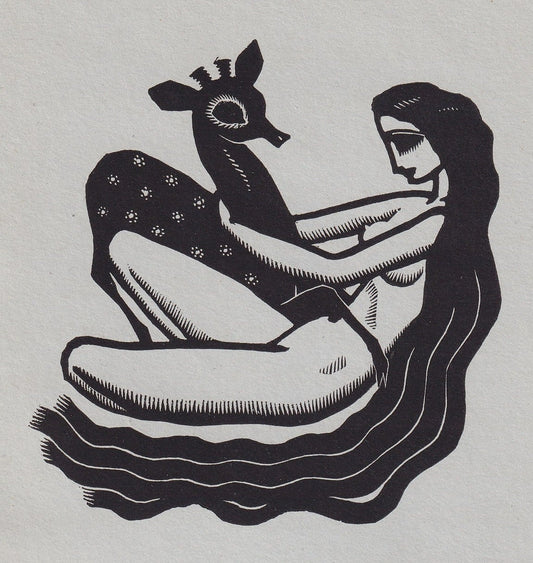 1931 JAMES REID Print - Nude Wall Art - Wood Engraving Nude - Naked Body Print - Song of Songs - Original Antique Print - 7 x 10 Inches