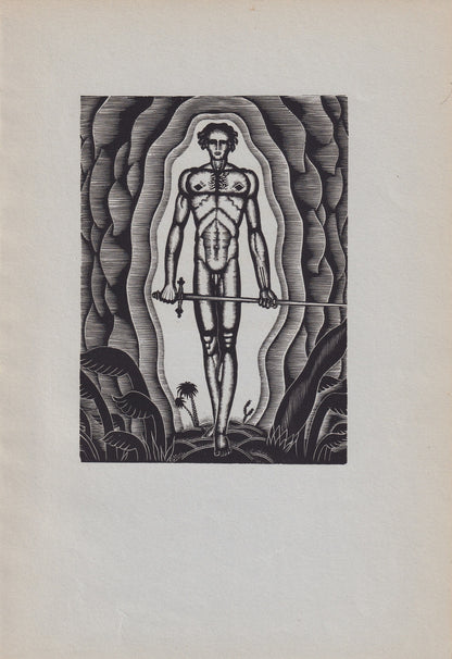 1931 JAMES REID Print - Nude Wall Art - Wood Engraving Nude - Naked Body Print - Song of Songs - Original Antique Print - 7 x 10 Inches