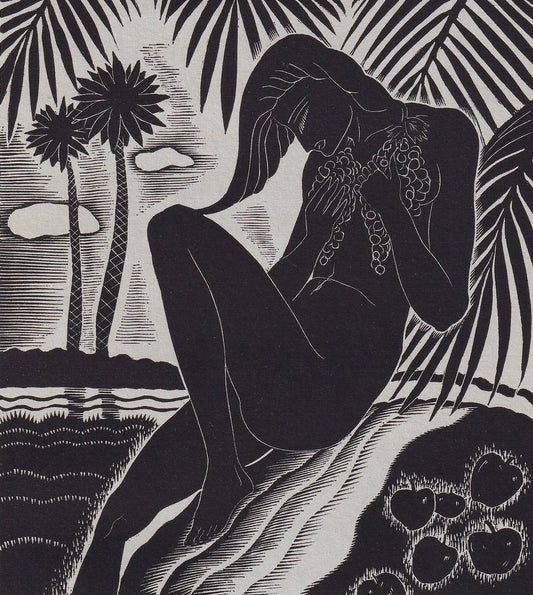 1931 JAMES REID Print - Nude Wall Art - Wood Engraving Nude - Naked Body Print - Song of Songs - Original Antique Print - 7 x 10 Inches