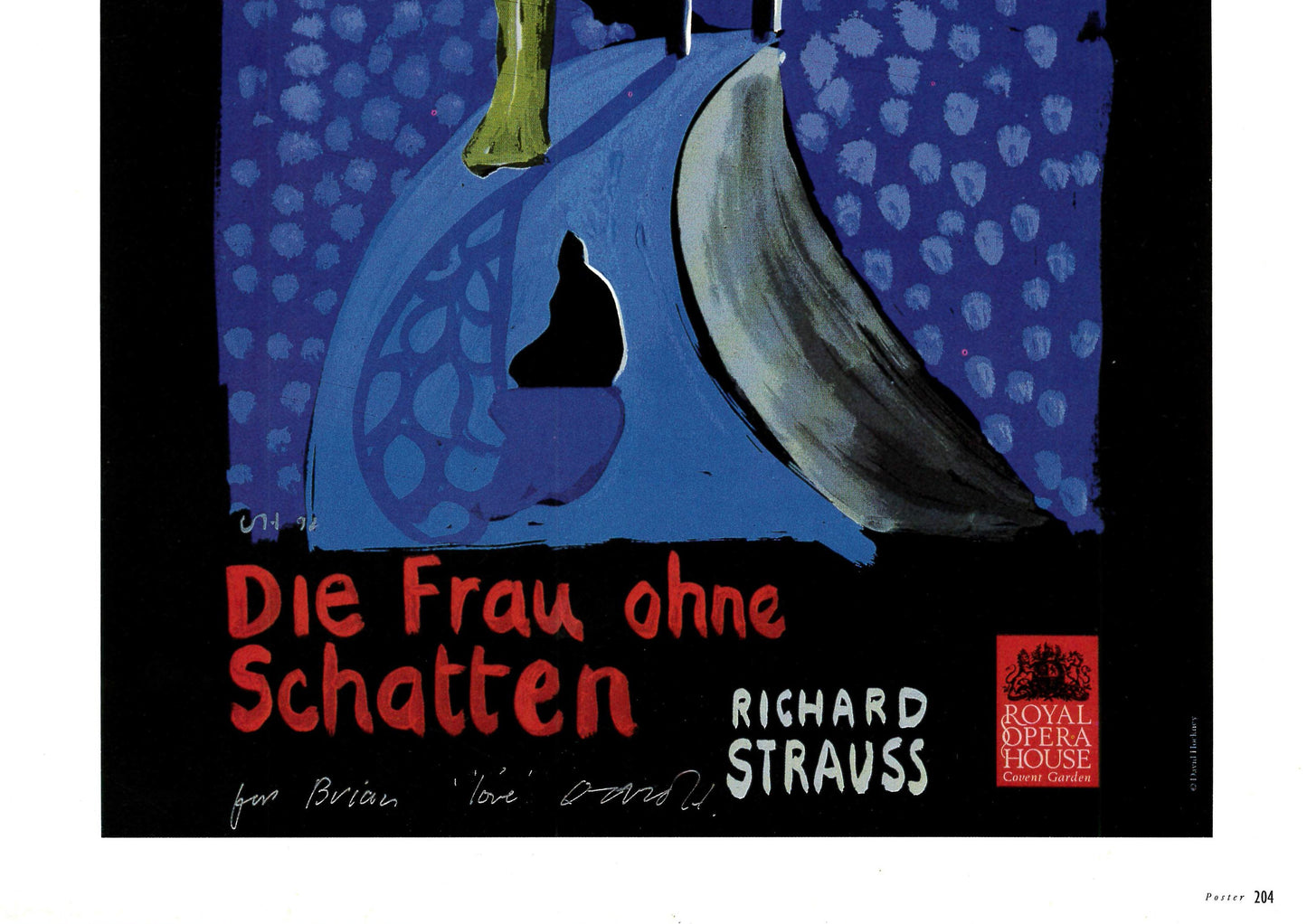 Vintage 1994 DAVID HOCKNEY Print - "Die Frau Ohne Schatten", Royal Opera House - Exhibition Poster - Hockney Poster - 10.25 x
