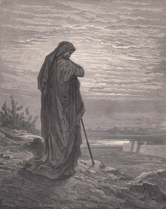 1870 GUSTAVE DORE Print - "Amos" - Dore Wall Art - Dore Engraving - 8.5 x 12.2 Inches