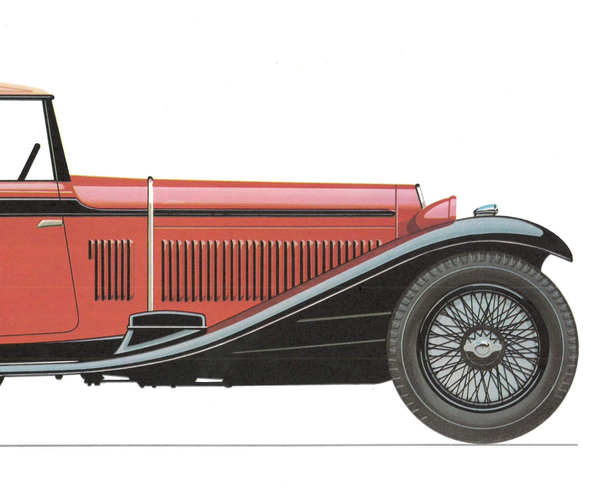 1960s LARGE CLASSIC CAR Print - Alfa Romeo, 1930 - Classic Car Wall Art - Motor History - Car Lover Gift - Nursery Art - 15.5 x 11.7 Inches