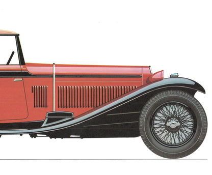 1960s LARGE CLASSIC CAR Print - Alfa Romeo, 1930 - Classic Car Wall Art - Motor History - Car Lover Gift - Nursery Art - 15.5 x 11.7 Inches