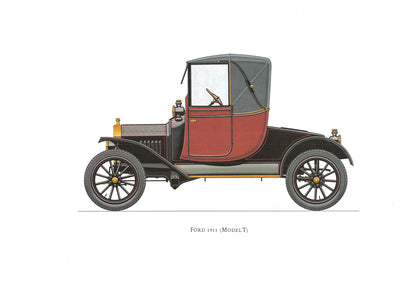 1960s LARGE CLASSIC CAR Print - Ford Model T, 1913 - Classic Car Wall Art - Motor History - Car Lover Gift - Garage Art - 15.5 x 11.7 Inches