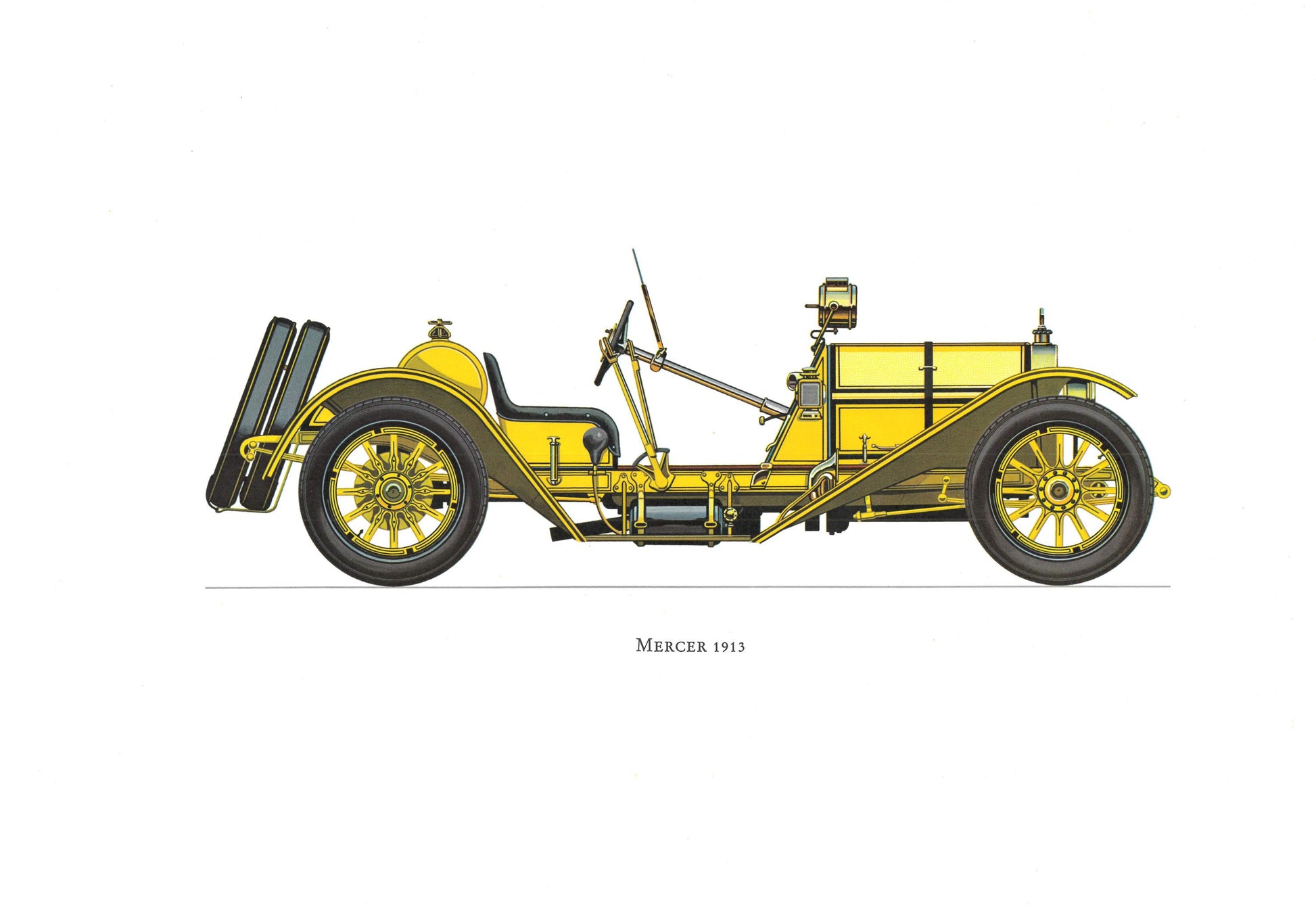 1960s LARGE CLASSIC CAR Print - Mercer, 1913 - Classic Car Wall Art - Motor History - Car Lover Gift - Nursery Art - 15.5 x 11.7 Inches