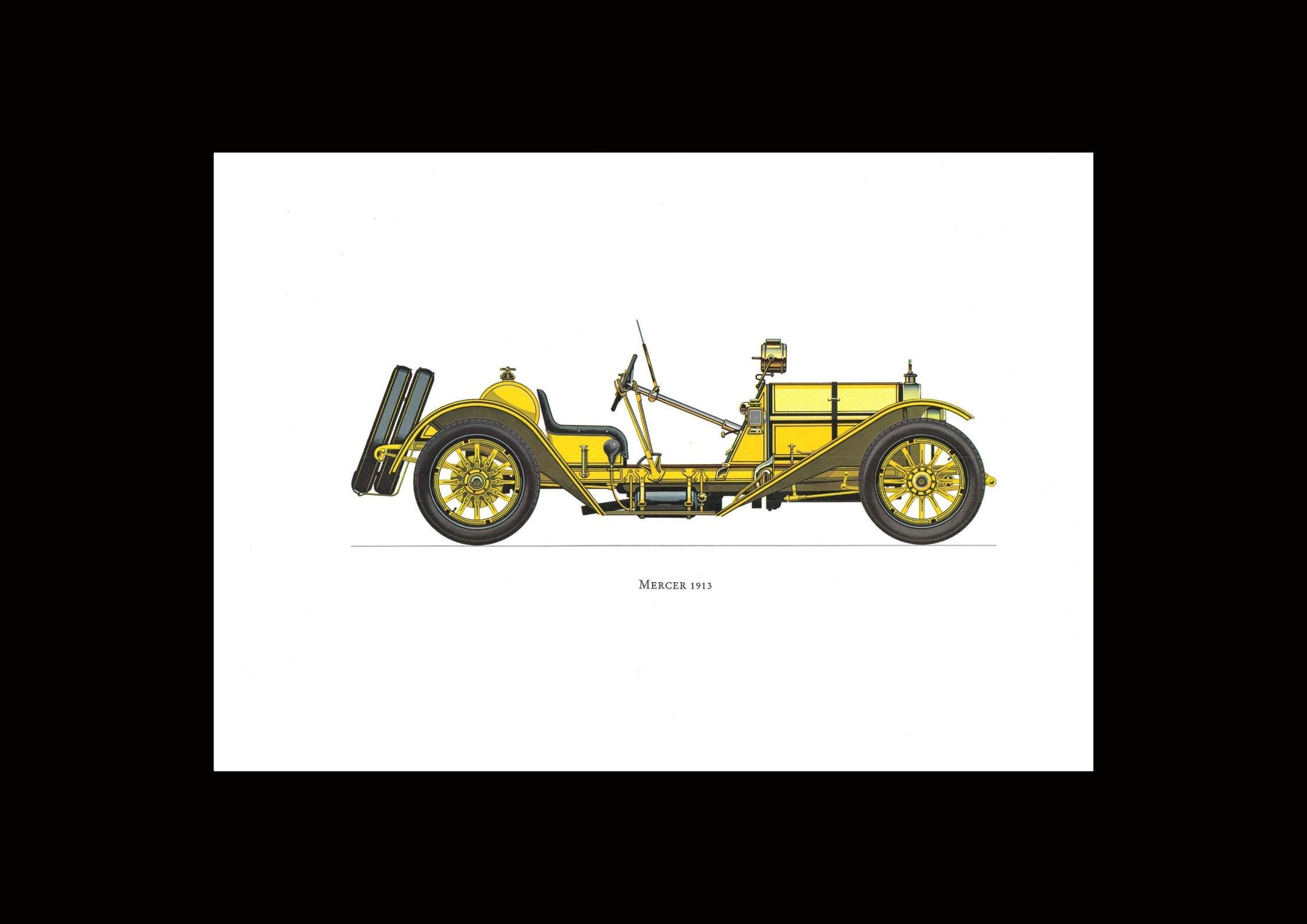 1960s LARGE CLASSIC CAR Print - Mercer, 1913 - Classic Car Wall Art - Motor History - Car Lover Gift - Nursery Art - 15.5 x 11.7 Inches