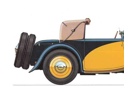 1960s LARGE CLASSIC CAR Print - Delage, 1933 - Classic Car Wall Art - Motor History - Car Lover Gift - Nursery Art - 15.5 x 11.7 Inches