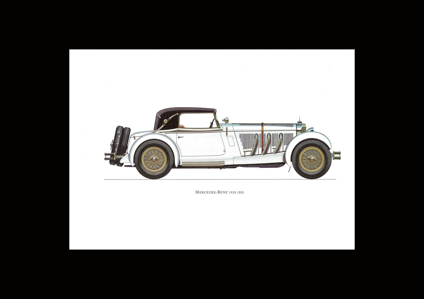 1960s LARGE CLASSIC CAR Print - Mercedes-Benz, 1928 - Classic Car Wall Art - Motor History - Car Gift - Nursery Art - 15.5 x 11.7 Inches