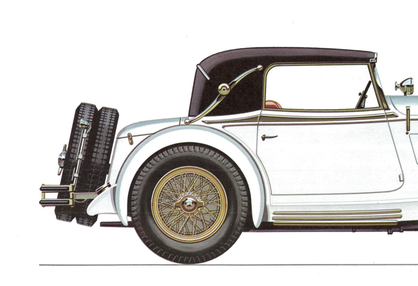 1960s LARGE CLASSIC CAR Print - Mercedes-Benz, 1928 - Classic Car Wall Art - Motor History - Car Gift - Nursery Art - 15.5 x 11.7 Inches