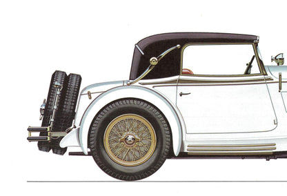 1960s LARGE CLASSIC CAR Print - Mercedes-Benz, 1928 - Classic Car Wall Art - Motor History - Car Gift - Nursery Art - 15.5 x 11.7 Inches