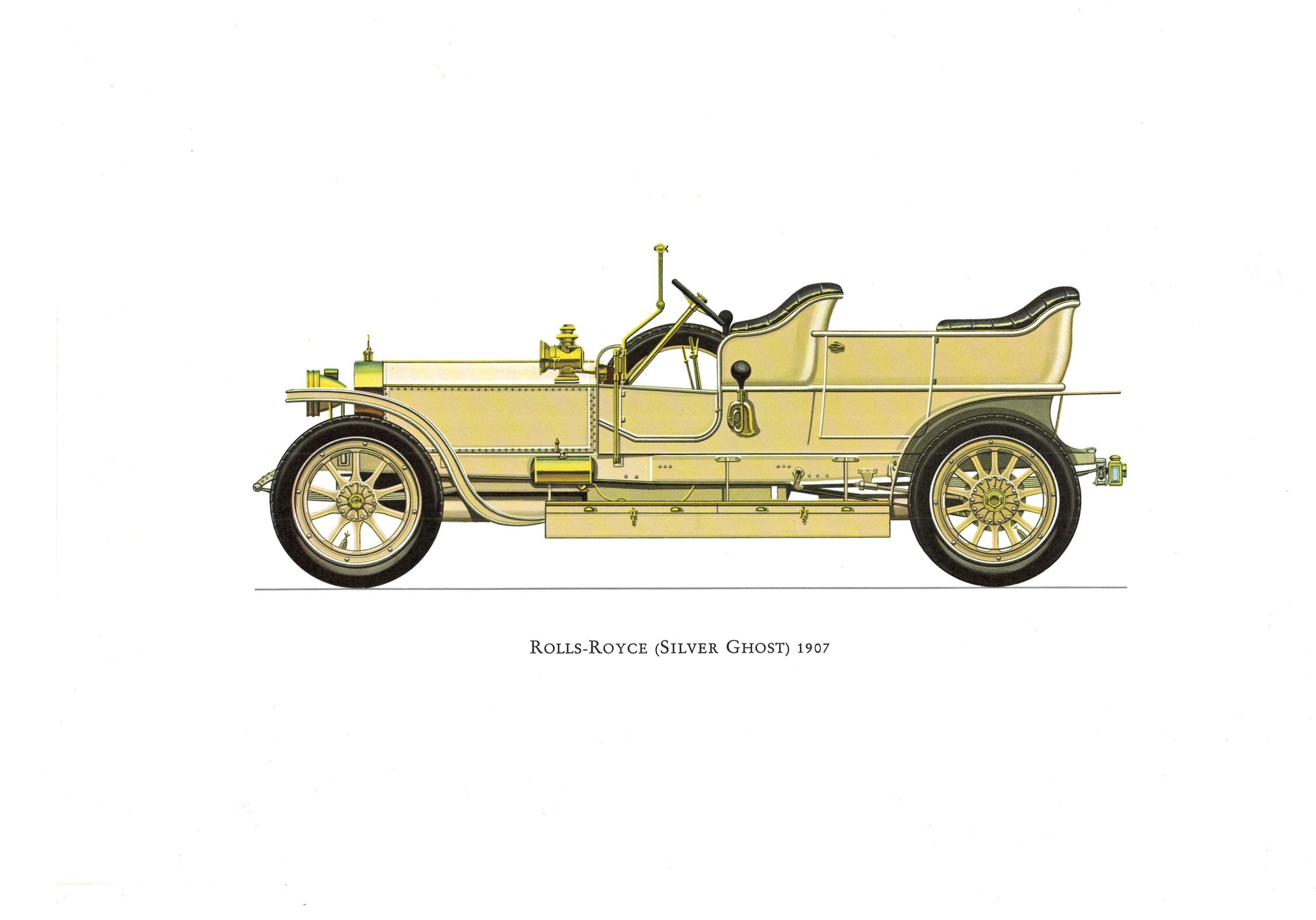 1960s LARGE CLASSIC CAR Print - Rolls-Royce (Silver Ghost) 1907 - Classic Car Wall Art - Motor History - Car Gift - 15.5 x 11.7 Inches