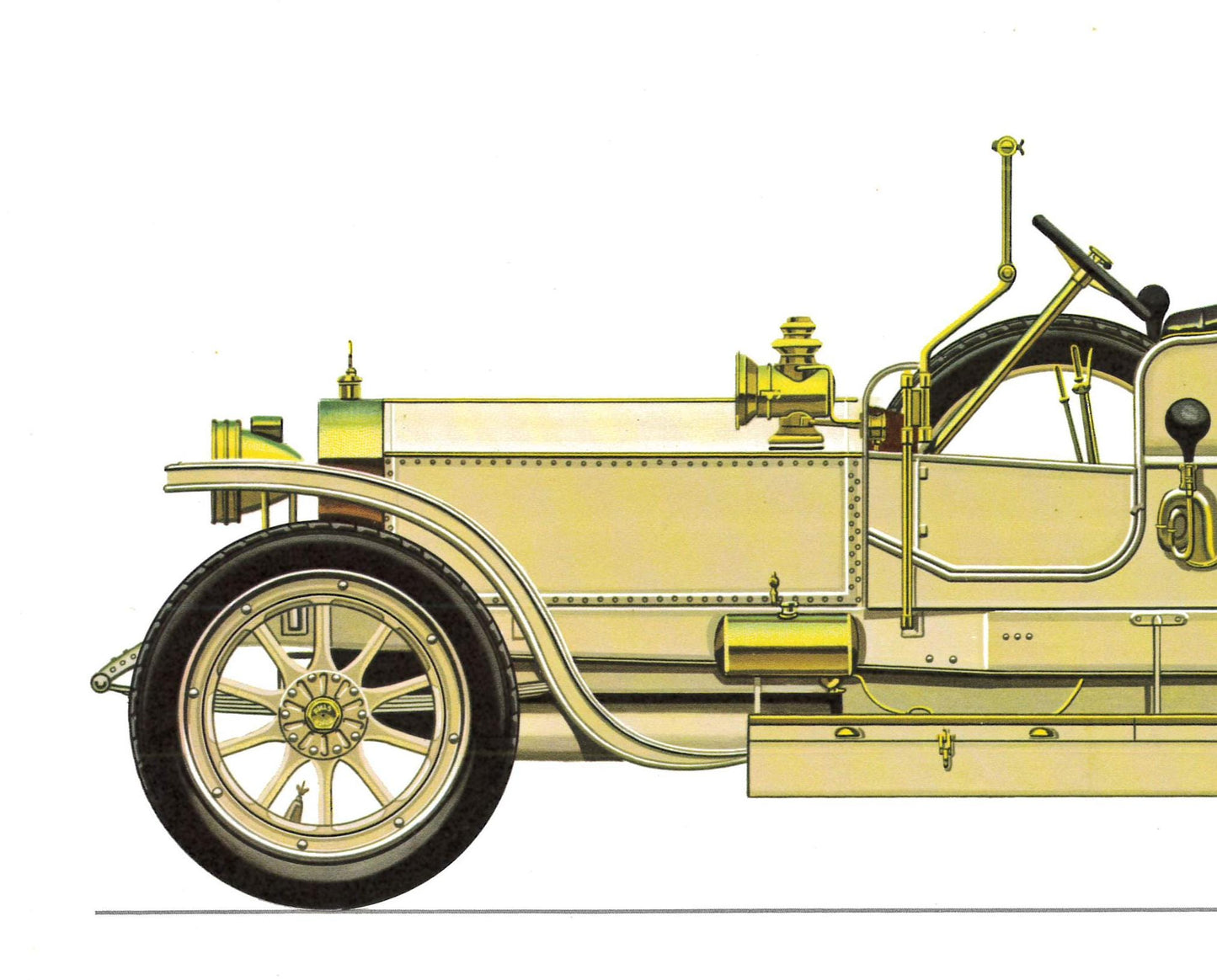 1960s LARGE CLASSIC CAR Print - Rolls-Royce (Silver Ghost) 1907 - Classic Car Wall Art - Motor History - Car Gift - 15.5 x 11.7 Inches