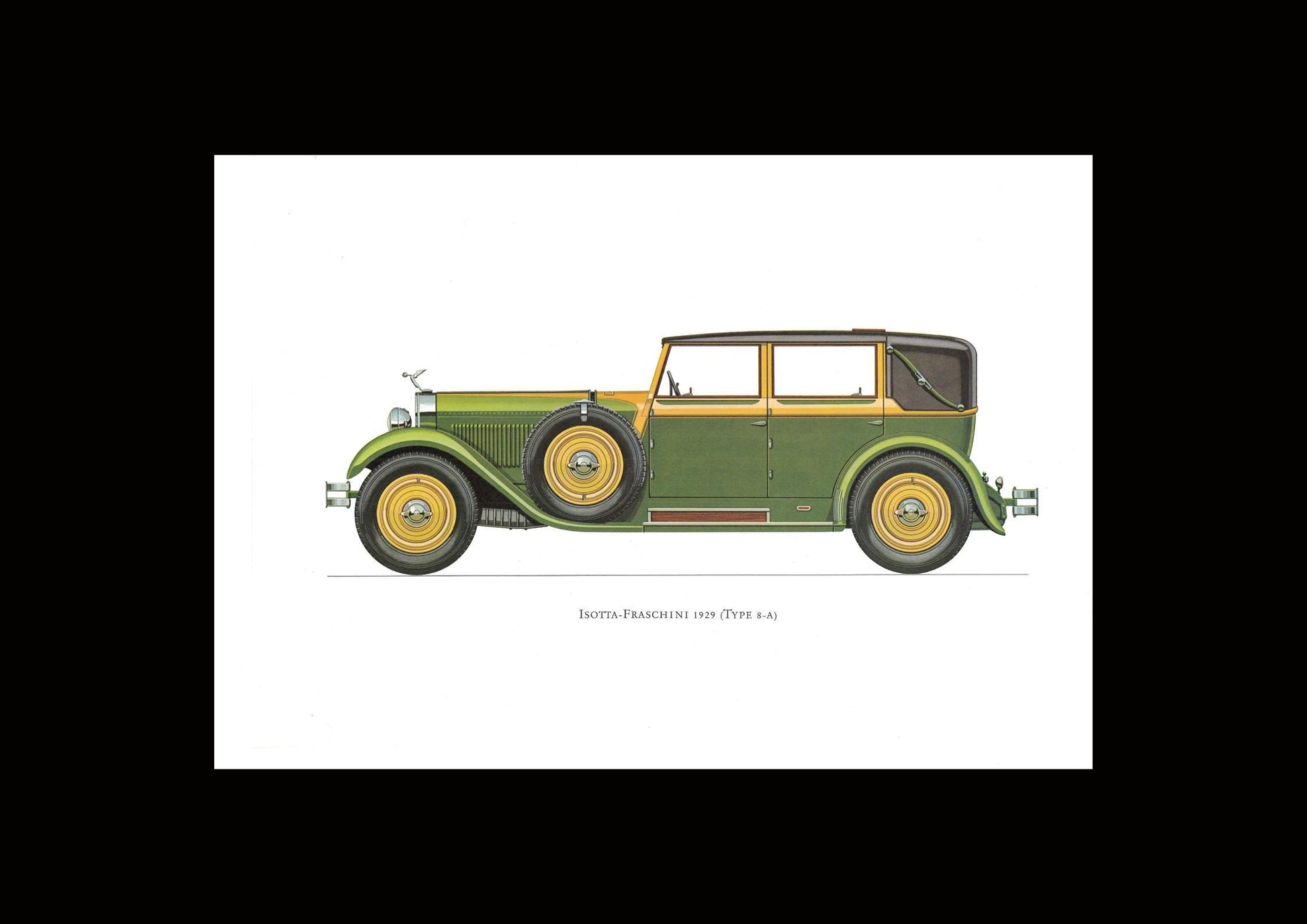 1960s LARGE CLASSIC CAR Print - Isotta-Fraschini 1929 - Classic Car Wall Art - Motor History - Car Gift - 15.5 x 11.7 Inches
