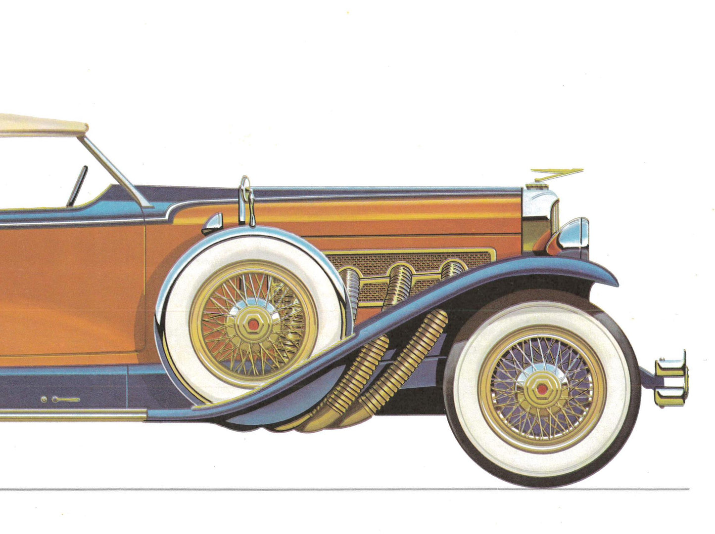 1960s LARGE CLASSIC CAR Print - Dusenberg, 1929 - Classic Car Wall Art - Motor History - Car Gift - Nursery Art - 15.5 x 11.7 Inches