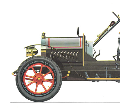 1960s LARGE CLASSIC CAR Print - Opel, 1909 - Classic Car Wall Art - Motor History - Car Gift - Nursery Art - 15.5 x 11.7 Inches