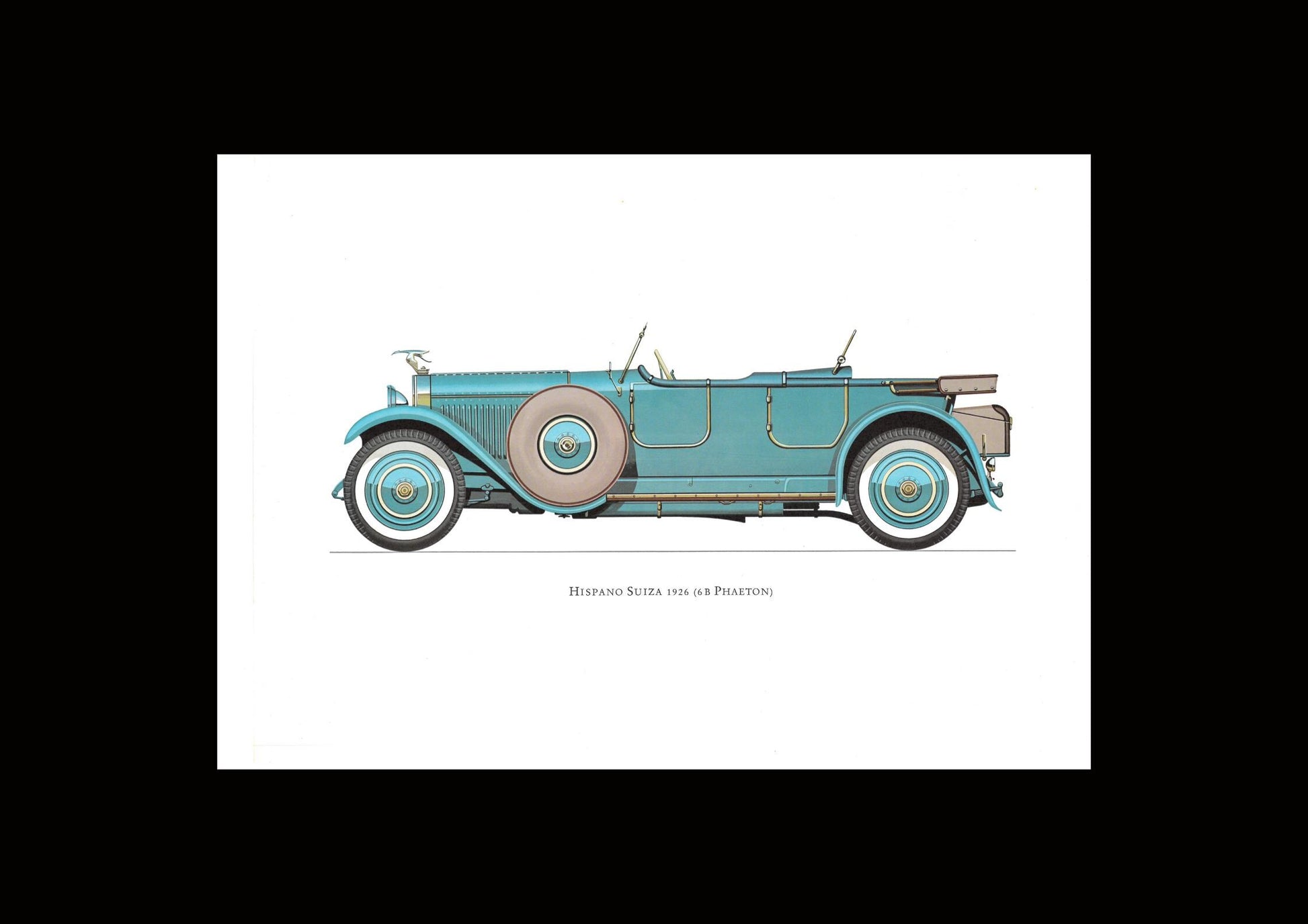 1960s LARGE CLASSIC CAR Print - Hispano Suiza, 1926 - Classic Car Wall Art - Motor History - Car Gift - Nursery Art - 15.5 x 11.7 Inches